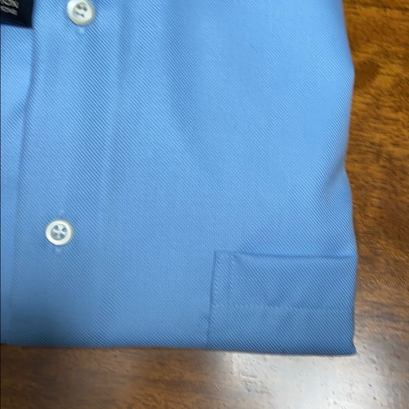 Pronto Uomo No Iron Classic Fit Blue Cotton shirt - Picture 6 of 8